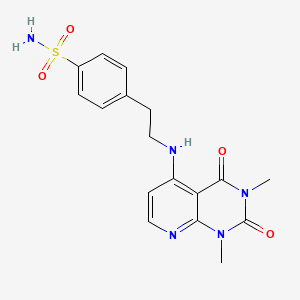 molecular formula C17H19N5O4S B2875485 4-(2-((1,3-Dimethyl-2,4-dioxo-1,2,3,4-tetrahydropyrido[2,3-d]pyrimidin-5-yl)amino)ethyl)benzenesulfonamide CAS No. 946253-23-2
