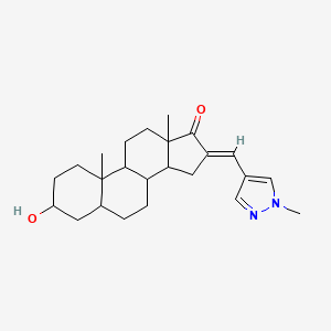 molecular formula C24H34N2O2 B2875492 (16E)-3-hydroxy-16-[(1-methyl-1H-pyrazol-4-yl)methylidene]androstan-17-one CAS No. 1092808-23-5