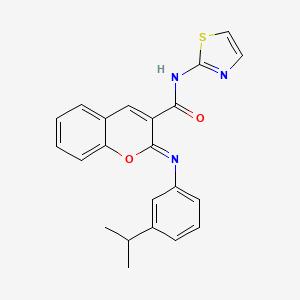 (2Z)-2-{[3-(propan-2-yl)phenyl]imino}-N-(1,3-thiazol-2-yl)-2H-chromene-3-carboxamide
