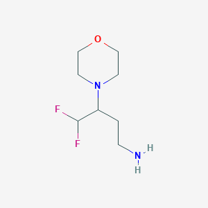molecular formula C8H16F2N2O B2875496 4,4-Difluoro-3-(morpholin-4-yl)butan-1-amine CAS No. 1866507-83-6