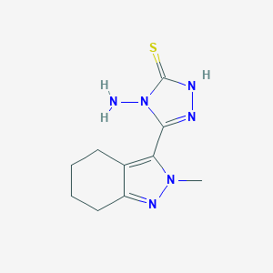 molecular formula C10H14N6S B287550 4-amino-5-(2-methyl-4,5,6,7-tetrahydro-2H-indazol-3-yl)-4H-1,2,4-triazol-3-yl hydrosulfide 