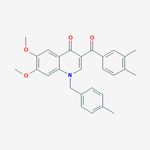 3-(3,4-Dimethylbenzoyl)-6,7-dimethoxy-1-[(4-methylphenyl)methyl]quinolin-4-one
