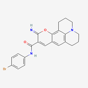 N-(4-bromophenyl)-4-imino-3-oxa-13-azatetracyclo[7.7.1.0^{2,7}.0^{13,17}]heptadeca-1,5,7,9(17)-tetraene-5-carboxamide