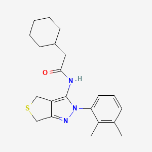 molecular formula C21H27N3OS B2875507 2-cyclohexyl-N-(2-(2,3-dimethylphenyl)-4,6-dihydro-2H-thieno[3,4-c]pyrazol-3-yl)acetamide CAS No. 450343-77-8