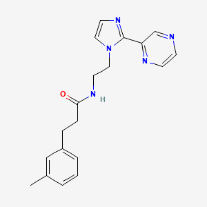 molecular formula C19H21N5O B2875509 N-(2-(2-(吡嗪-2-基)-1H-咪唑-1-基)乙基)-3-(间甲苯基)丙酰胺 CAS No. 2034234-43-8