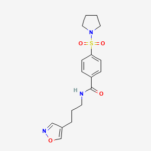 N-(3-(isoxazol-4-yl)propyl)-4-(pyrrolidin-1-ylsulfonyl)benzamide