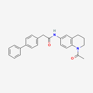 molecular formula C25H24N2O2 B2875527 N-(1-acetyl-3,4-dihydro-2H-quinolin-6-yl)-2-(4-phenylphenyl)acetamide CAS No. 941944-64-5