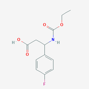 molecular formula C12H14FNO4 B2875540 3-Ethoxycarbonylamino-3-(4-fluorophenyl)-propionic acid CAS No. 332052-66-1