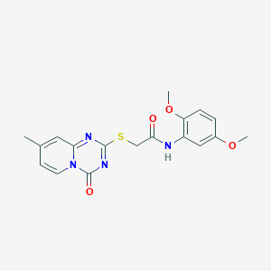molecular formula C18H18N4O4S B2875542 N-(2,5-dimethoxyphenyl)-2-(8-methyl-4-oxopyrido[1,2-a][1,3,5]triazin-2-yl)sulfanylacetamide CAS No. 896330-19-1