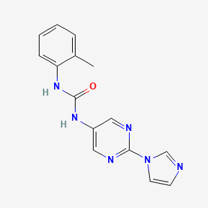 molecular formula C15H14N6O B2875545 1-(2-(1H-imidazol-1-yl)pyrimidin-5-yl)-3-(o-tolyl)urea CAS No. 1421528-01-9