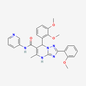 molecular formula C27H26N6O4 B2875551 7-(2,3-dimethoxyphenyl)-2-(2-methoxyphenyl)-5-methyl-N-(pyridin-3-yl)-4,7-dihydro-[1,2,4]triazolo[1,5-a]pyrimidine-6-carboxamide CAS No. 539798-38-4