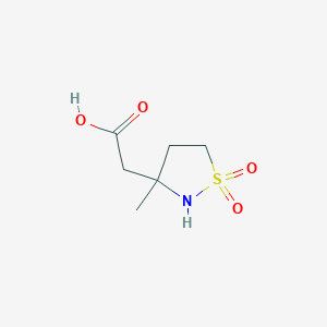 molecular formula C6H11NO4S B2875556 2-(3-Methyl-1,1-dioxo-1lambda6,2-thiazolidin-3-yl)acetic acid CAS No. 881652-55-7