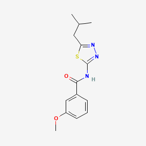 molecular formula C14H17N3O2S B2875559 3-甲氧基-N-[5-(2-甲基丙基)-1,3,4-噻二唑-2-基]苯甲酰胺 CAS No. 510735-94-1