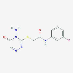 molecular formula C11H10FN5O2S B2875568 2-[(4-amino-5-oxo-1,2,4-triazin-3-yl)sulfanyl]-N-(3-fluorophenyl)acetamide CAS No. 869068-22-4
