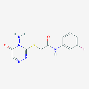 2-[(4-amino-5-oxo-4,5-dihydro-1,2,4-triazin-3-yl)sulfanyl]-N-(3-fluorophenyl)acetamide