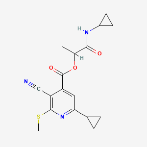 1-(Cyclopropylcarbamoyl)ethyl 3-cyano-6-cyclopropyl-2-(methylsulfanyl)pyridine-4-carboxylate