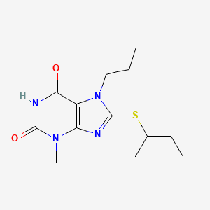 molecular formula C13H20N4O2S B2875571 8-丁烷-2-硫基-3-甲基-7-丙基嘌呤-2,6-二酮 CAS No. 316361-77-0