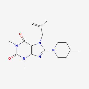 molecular formula C17H25N5O2 B2875577 1,3-Dimethyl-8-(4-methylpiperidin-1-yl)-7-(2-methylprop-2-enyl)purine-2,6-dione CAS No. 585559-31-5