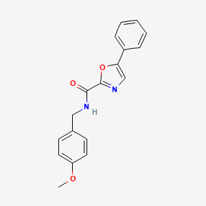 molecular formula C18H16N2O3 B2875581 N-(4-methoxybenzyl)-5-phenyloxazole-2-carboxamide CAS No. 955768-33-9