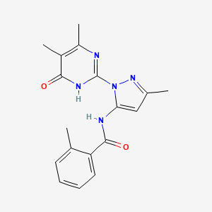 N-(1-(4,5-dimethyl-6-oxo-1,6-dihydropyrimidin-2-yl)-3-methyl-1H-pyrazol-5-yl)-2-methylbenzamide