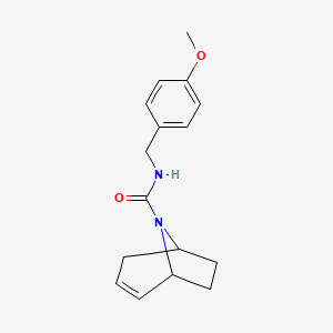 molecular formula C16H20N2O2 B2875593 (1R,5S)-N-(4-methoxybenzyl)-8-azabicyclo[3.2.1]oct-2-ene-8-carboxamide CAS No. 1797740-90-9