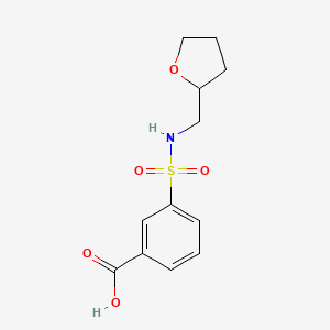 molecular formula C12H15NO5S B2875597 3-[(Oxolan-2-ylmethyl)sulfamoyl]benzoic acid CAS No. 603118-19-0