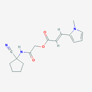 molecular formula C16H19N3O3 B2875599 [2-[(1-cyanocyclopentyl)amino]-2-oxoethyl] (E)-3-(1-methylpyrrol-2-yl)prop-2-enoate CAS No. 871547-05-6