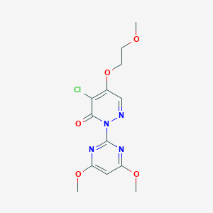 molecular formula C13H15ClN4O5 B287560 4-chloro-2-(4,6-dimethoxy-2-pyrimidinyl)-5-(2-methoxyethoxy)-3(2H)-pyridazinone 