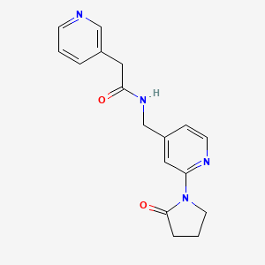 molecular formula C17H18N4O2 B2875606 N-((2-(2-oxopyrrolidin-1-yl)pyridin-4-yl)methyl)-2-(pyridin-3-yl)acetamide CAS No. 2034313-18-1