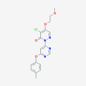 molecular formula C18H17ClN4O4 B287561 4-chloro-5-(2-methoxyethoxy)-2-[6-(4-methylphenoxy)-4-pyrimidinyl]-3(2H)-pyridazinone 