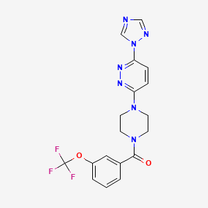 3-(1H-1,2,4-triazol-1-yl)-6-{4-[3-(trifluoromethoxy)benzoyl]piperazin-1-yl}pyridazine