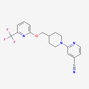 2-[4-({[6-(Trifluoromethyl)pyridin-2-yl]oxy}methyl)piperidin-1-yl]pyridine-4-carbonitrile