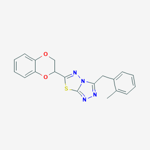 molecular formula C19H16N4O2S B287562 6-(2,3-Dihydro-1,4-benzodioxin-2-yl)-3-(2-methylbenzyl)[1,2,4]triazolo[3,4-b][1,3,4]thiadiazole 