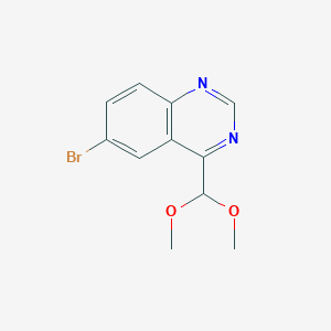 molecular formula C11H11BrN2O2 B2875621 6-Bromo-4-(dimethoxymethyl)quinazoline CAS No. 2411256-79-4
