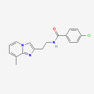 molecular formula C17H16ClN3O B2875629 4-chloro-N-(2-(8-methylimidazo[1,2-a]pyridin-2-yl)ethyl)benzamide CAS No. 868978-16-9