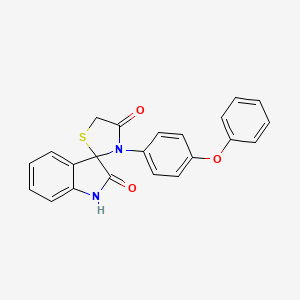 molecular formula C22H16N2O3S B2875633 3-(4-苯氧基苯基)螺[1,3-噻唑烷-2,3'-吲哚]-4,7-二酮 CAS No. 724751-56-8