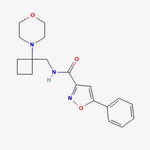 molecular formula C19H23N3O3 B2875634 N-[(1-Morpholin-4-ylcyclobutyl)methyl]-5-phenyl-1,2-oxazole-3-carboxamide CAS No. 2380168-74-9