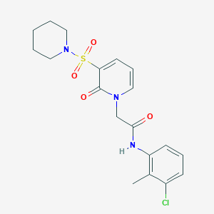 molecular formula C19H22ClN3O4S B2875637 N-(3-chloro-2-methylphenyl)-2-(2-oxo-3-(piperidin-1-ylsulfonyl)pyridin-1(2H)-yl)acetamide CAS No. 1251705-18-6
