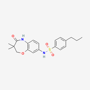 molecular formula C20H24N2O4S B2875645 N-(3,3-二甲基-4-氧代-2,3,4,5-四氢苯并[b][1,4]氧杂环庚-8-基)-4-丙基苯磺酰胺 CAS No. 921993-75-1