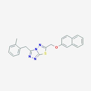 molecular formula C22H18N4OS B287566 [3-(2-Methylbenzyl)[1,2,4]triazolo[3,4-b][1,3,4]thiadiazol-6-yl]methyl 2-naphthyl ether 