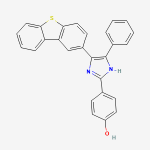 molecular formula C27H18N2OS B2875660 4-(4-二苯并[b,d]噻吩-2-基-5-苯基-1H-咪唑-2-基)苯酚 CAS No. 441287-99-6