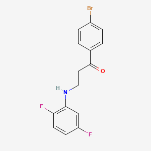 molecular formula C15H12BrF2NO B2875670 1-(4-溴苯基)-3-(2,5-二氟苯胺基)-1-丙酮 CAS No. 882748-47-2