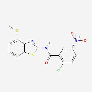 molecular formula C15H10ClN3O3S2 B2875673 2-chloro-N-(4-(methylthio)benzo[d]thiazol-2-yl)-5-nitrobenzamide CAS No. 899983-18-7