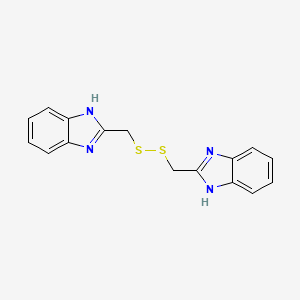 molecular formula C16H14N4S2 B2875675 2-[(1H-benzimidazol-2-ylmethyldisulfanyl)methyl]-1H-benzimidazole CAS No. 3137-23-3