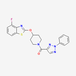molecular formula C21H18FN5O2S B2875680 (4-((4-fluorobenzo[d]thiazol-2-yl)oxy)piperidin-1-yl)(2-phenyl-2H-1,2,3-triazol-4-yl)methanone CAS No. 1324170-93-5