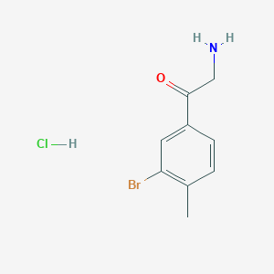 molecular formula C9H11BrClNO B2875685 2-Amino-1-(3-bromo-4-methylphenyl)ethanone;hydrochloride CAS No. 2344679-63-4