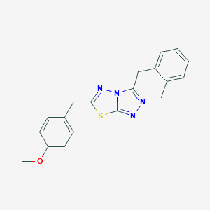 molecular formula C19H18N4OS B287569 Methyl 4-{[3-(2-methylbenzyl)[1,2,4]triazolo[3,4-b][1,3,4]thiadiazol-6-yl]methyl}phenyl ether 