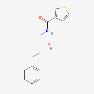 molecular formula C16H19NO2S B2875690 N-(2-hydroxy-2-methyl-4-phenylbutyl)thiophene-3-carboxamide CAS No. 1286719-72-9