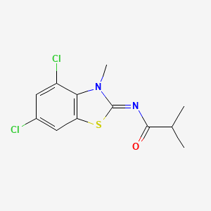 molecular formula C12H12Cl2N2OS B2875709 (Z)-N-(4,6-dichloro-3-methylbenzo[d]thiazol-2(3H)-ylidene)isobutyramide CAS No. 868370-21-2