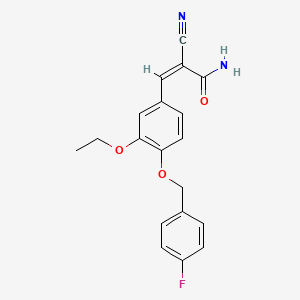 molecular formula C19H17FN2O3 B2875711 (Z)-2-cyano-3-[3-ethoxy-4-[(4-fluorophenyl)methoxy]phenyl]prop-2-enamide CAS No. 444091-96-7